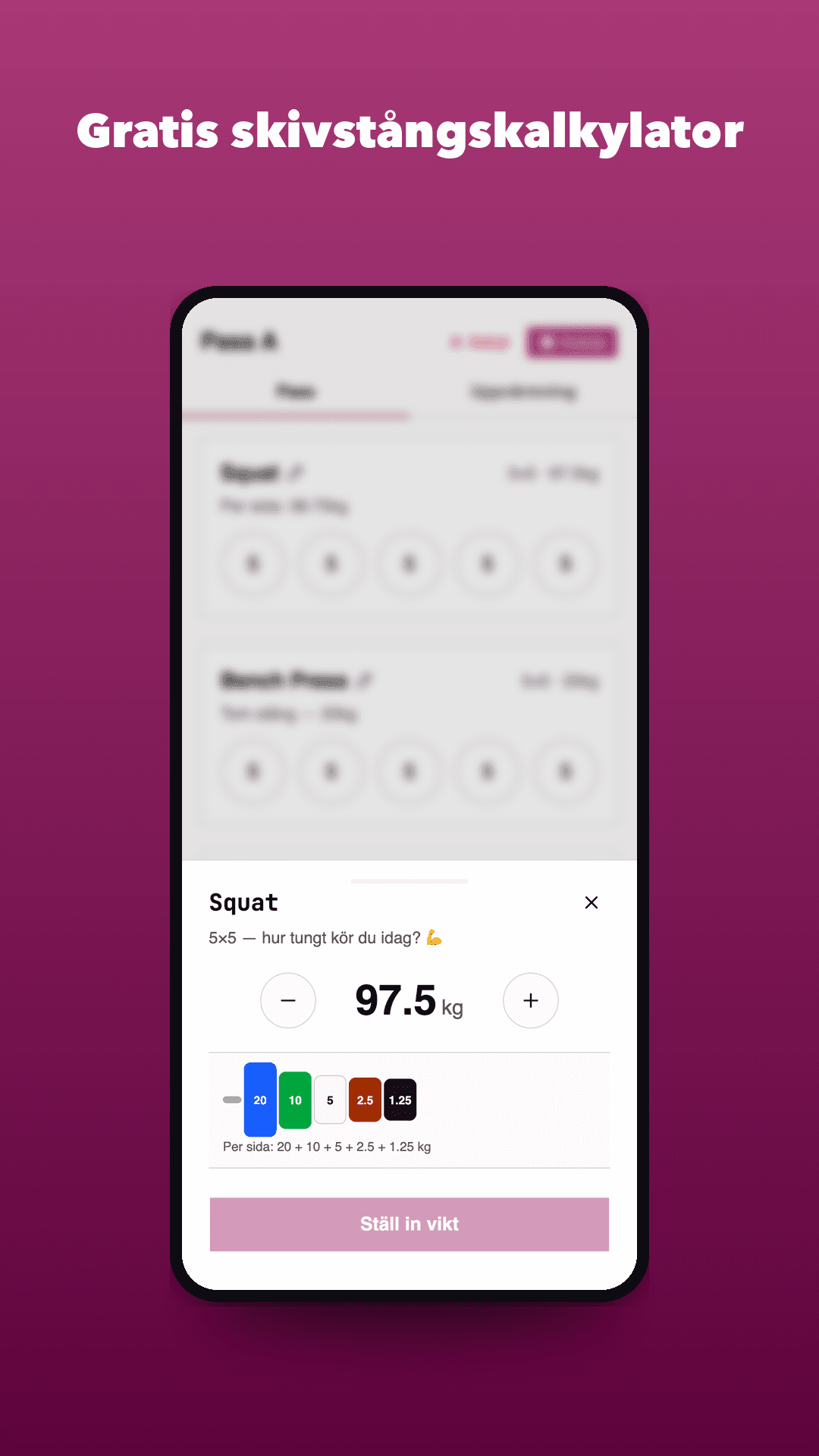 Plate calculator - exactly what to load per side
