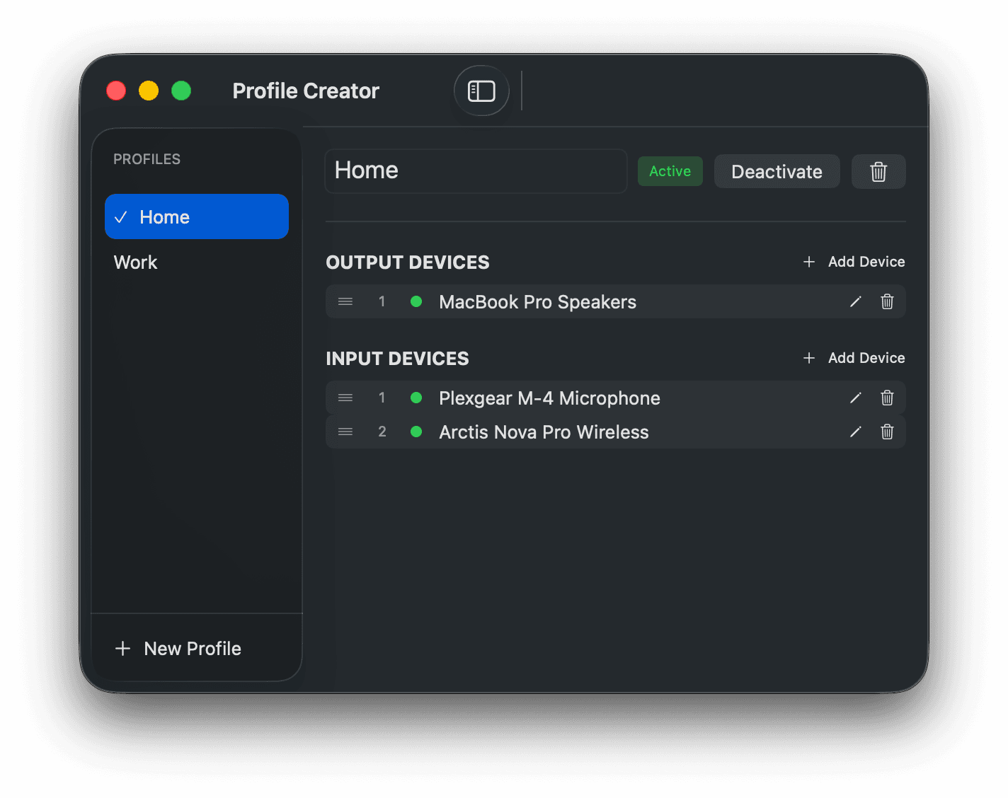 Building a profile from a prioritized device list