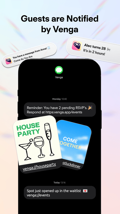 Guests are notified by Venga